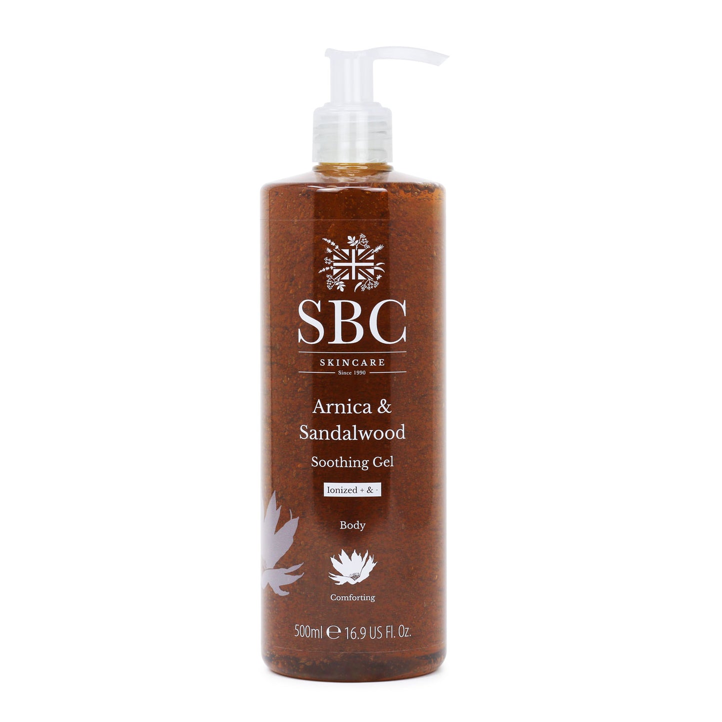 Arnica & Sandalwood Moisturising Gel 500ml on a white background