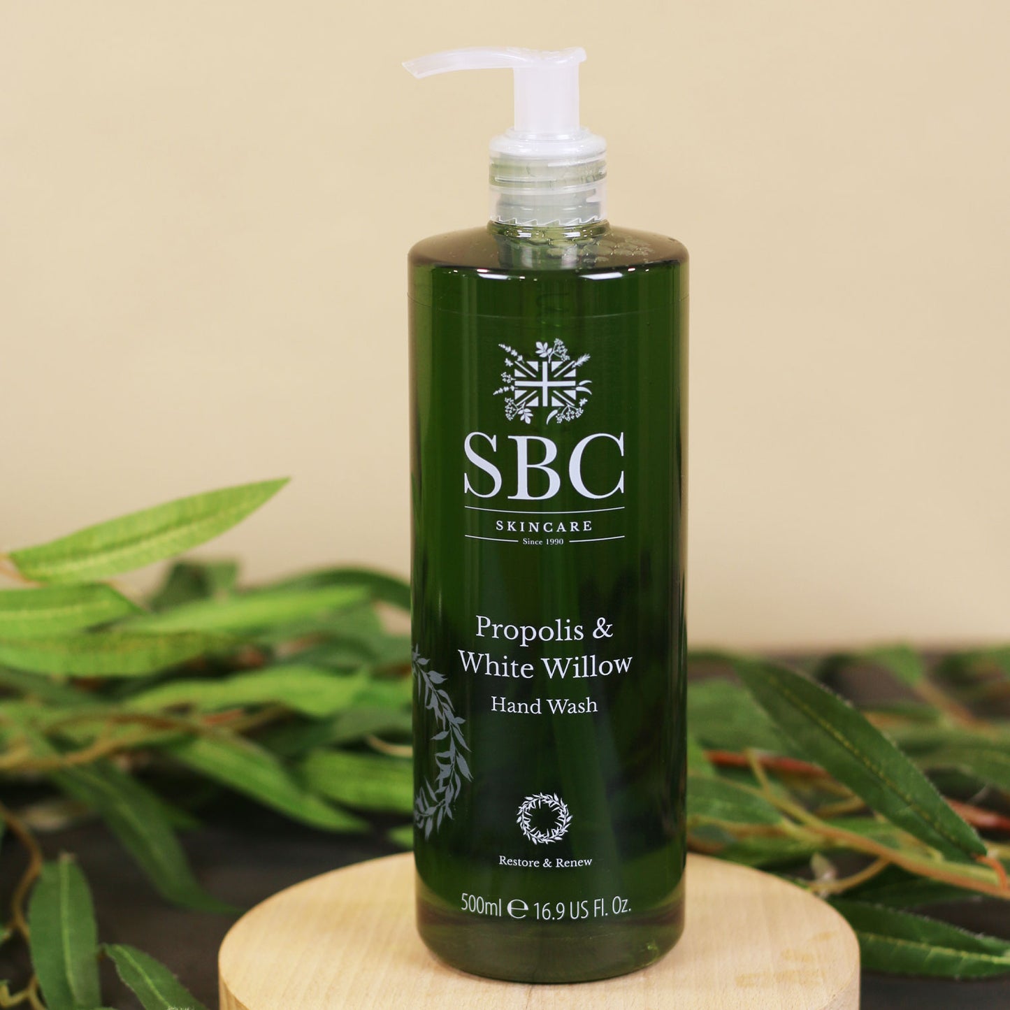 Propolis & White Willow Hand Wash with white willow leaves