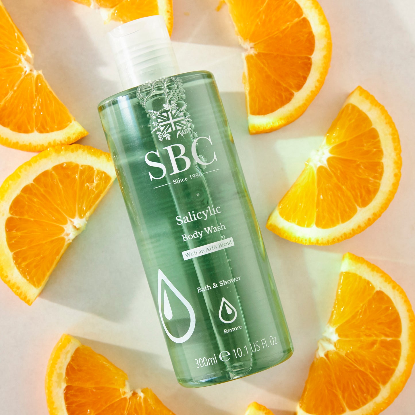 Salicylic Body Wash with slices of orange