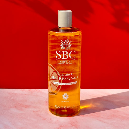 Vitamin C Hair & Body Wash Red Background