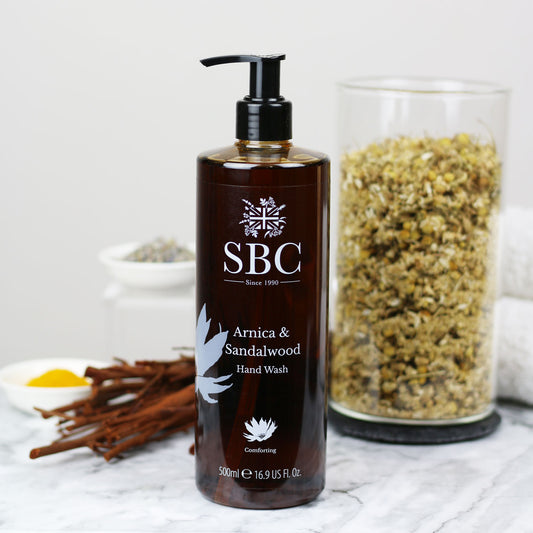 Arnica & Sandalwood Hand Wash with ingredients