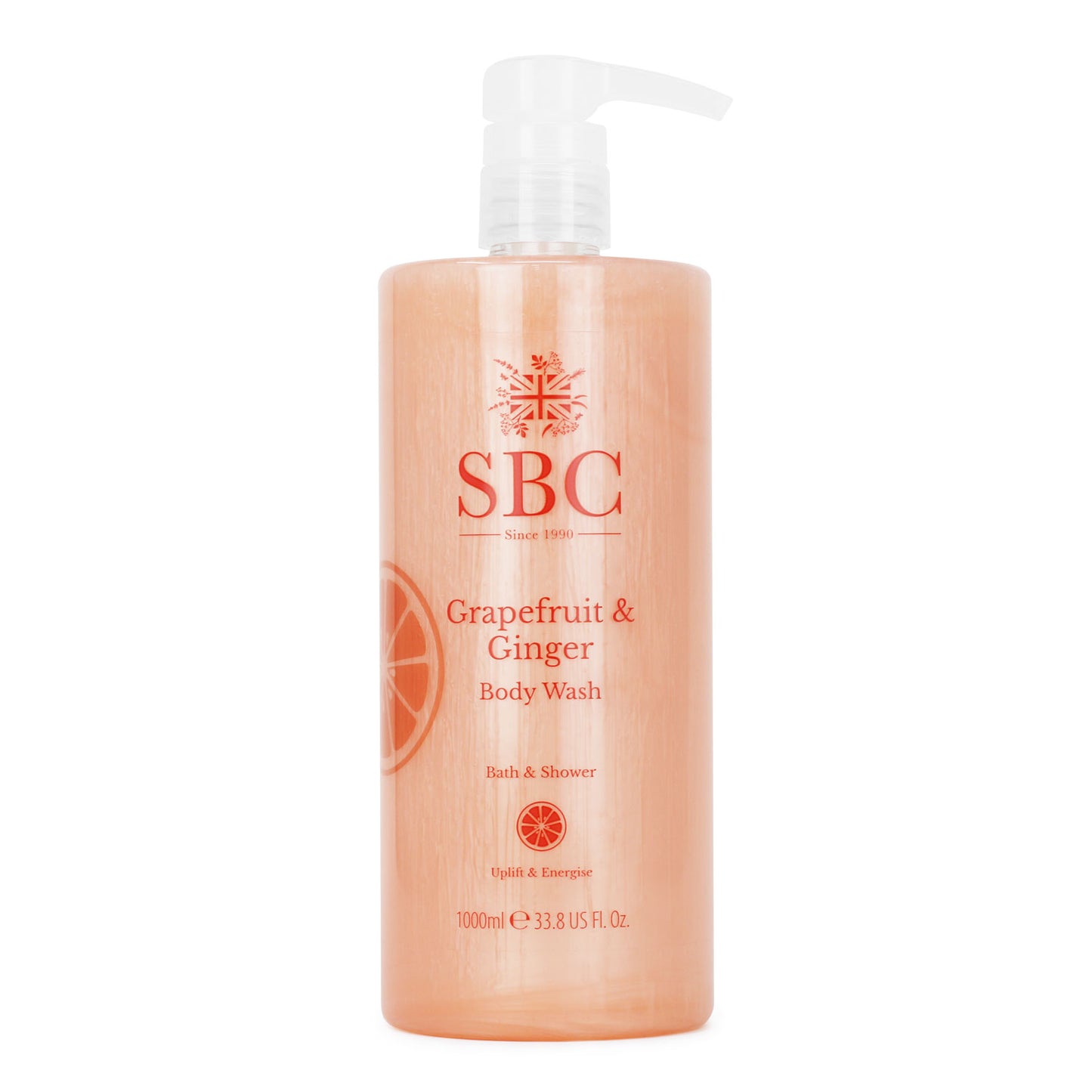 1000ml Grapefruit & Ginger Body Wash on a white background 