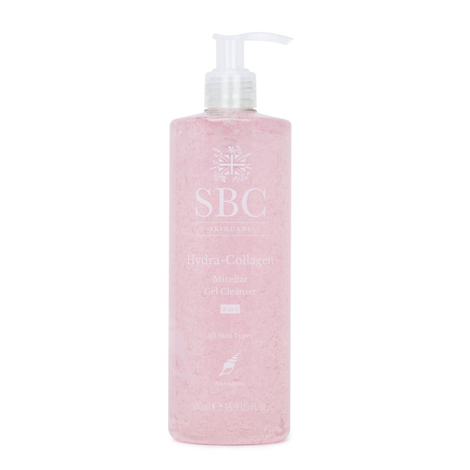 500ml Hydra-Collagen Micellar Gel Cleanser on a white background 