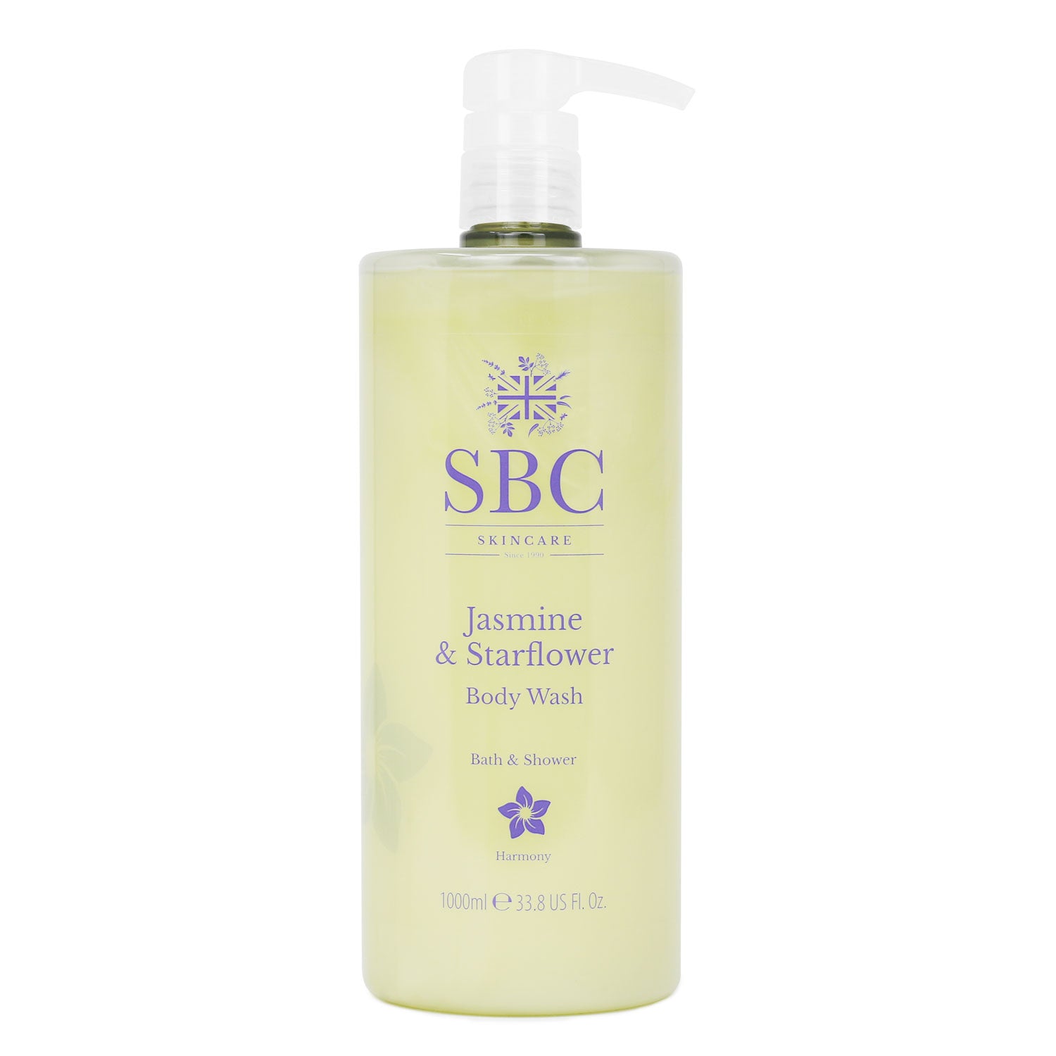 1000ml Jasmine & Starflower Body Wash on a white background 