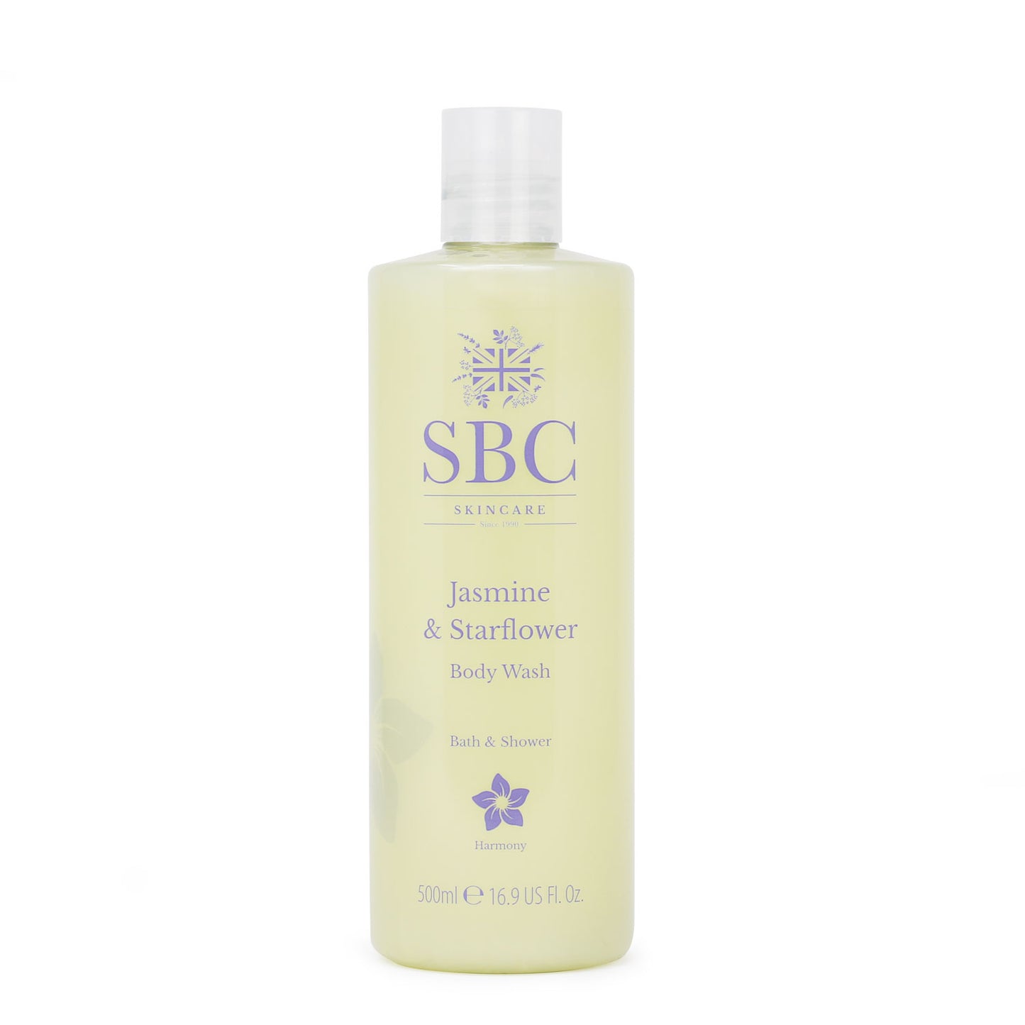 500ml Jasmine & Starflower Body Wash on a white background 